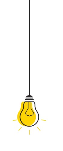 Single yellow lightbulb glowing on black cord